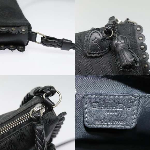 DIOR Trotter Canvas Shoulder Bag Silver Black - Picture 11 of 13